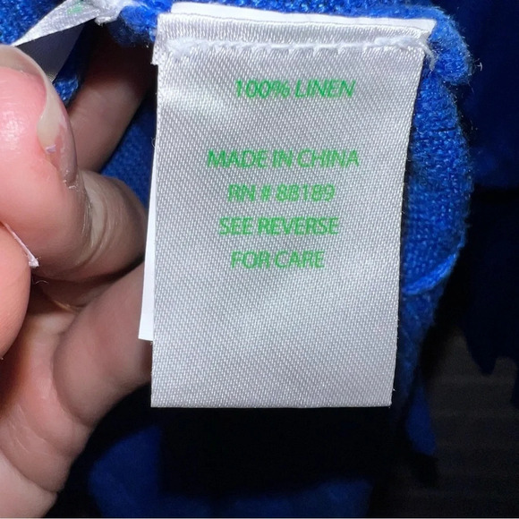 Lilly Pulitzer Oversized Blue V Neck Linen Sweater, Women’s Size Small - Picture 4 of 8